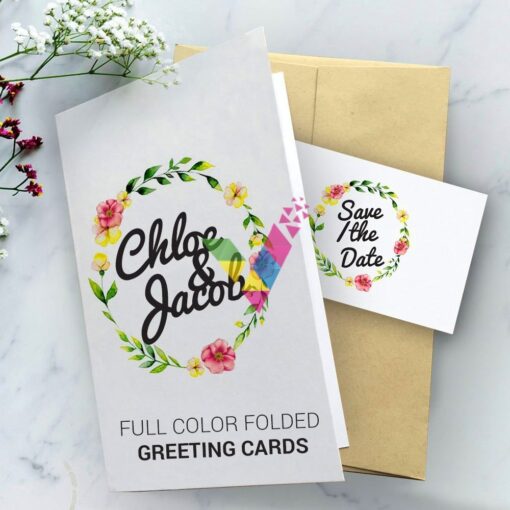 Full color folded greeting cards